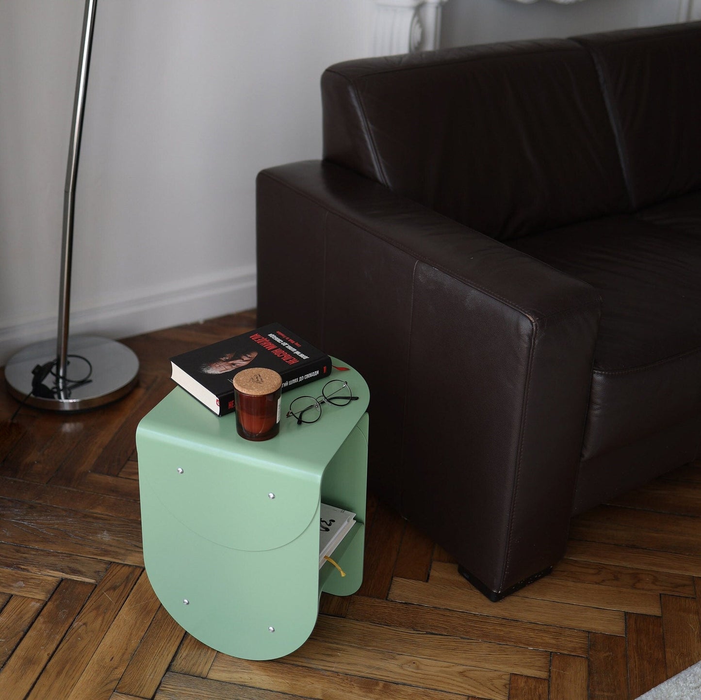 Arc Bedside Table – Coated Steel Edition