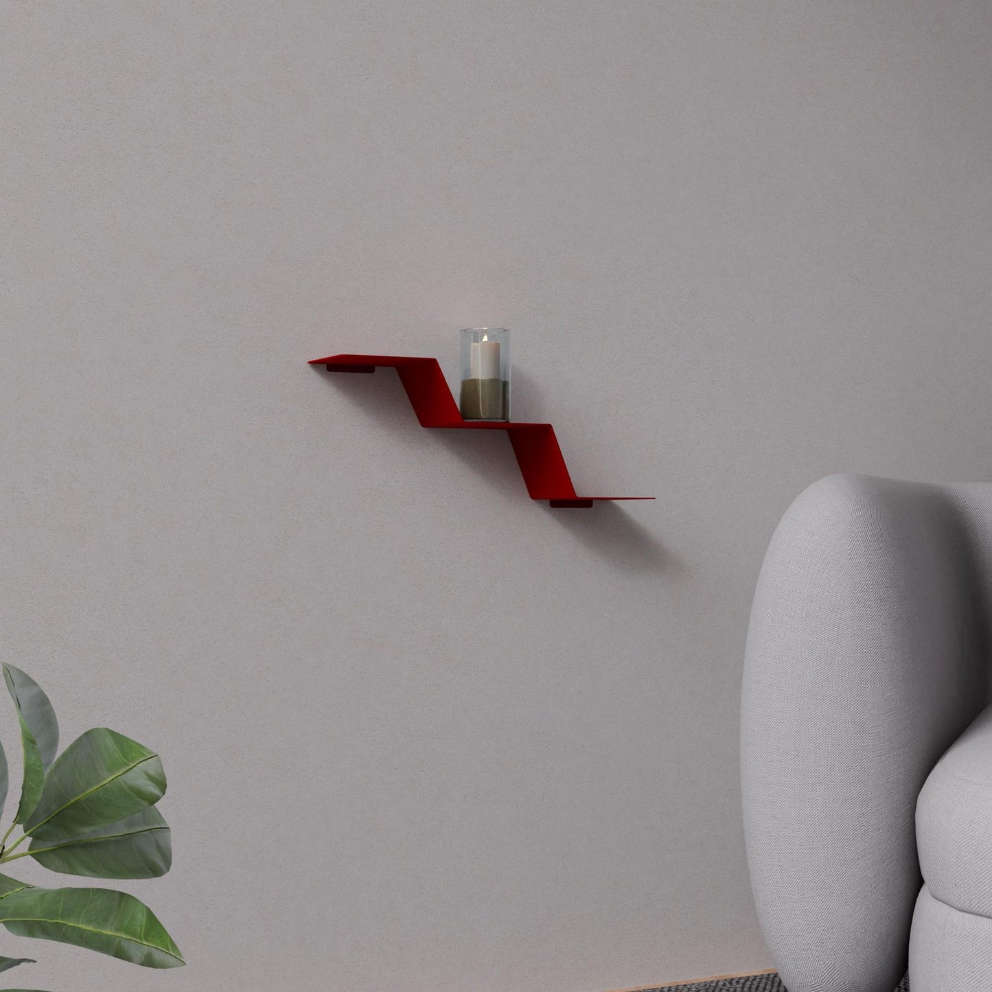 Floating Flower Pot Metal Shelf with 3 Tier Storage