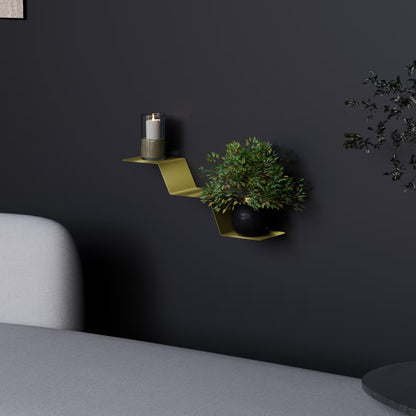 Floating Flower Pot Metal Shelf with 3 Tier Storage