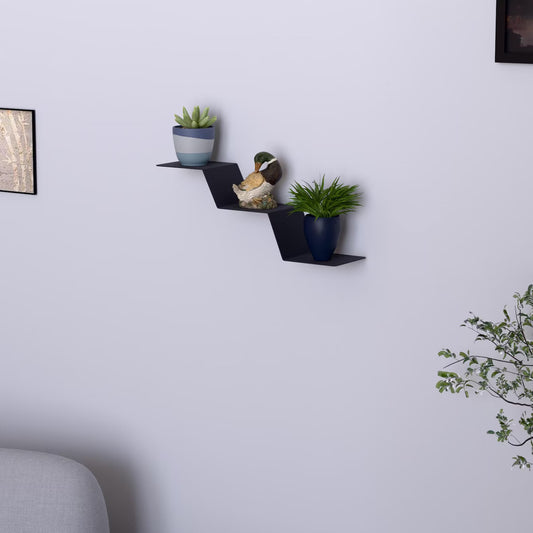 Floating Flower Pot Metal Shelf with 3 Tier Storage
