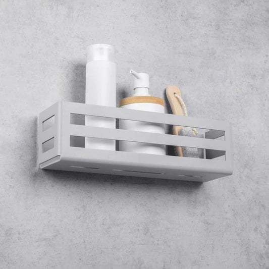 Gray Minimalist Wall-Mounted Bathroom Shelf