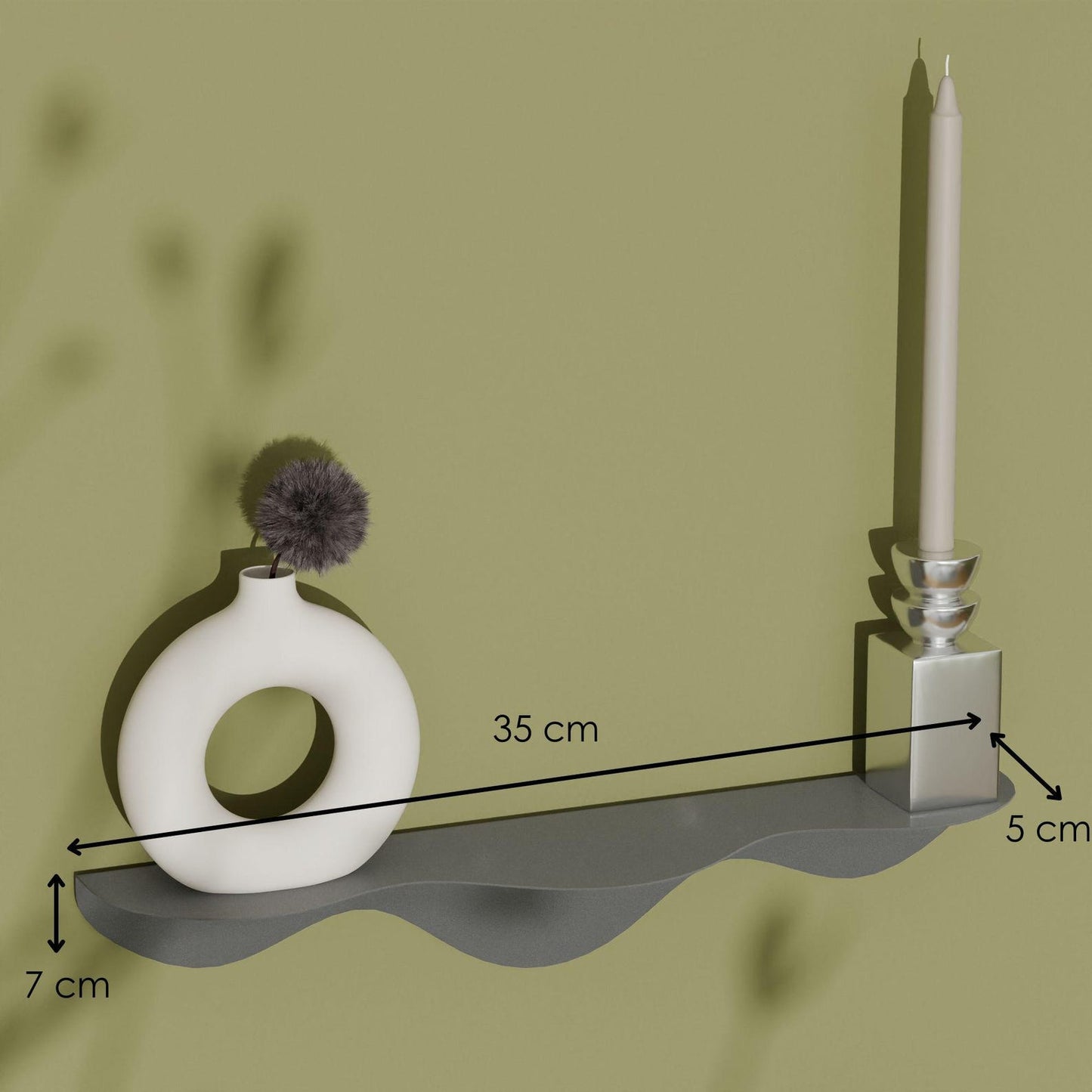 Floating Wavy Decorative Metal Shelf