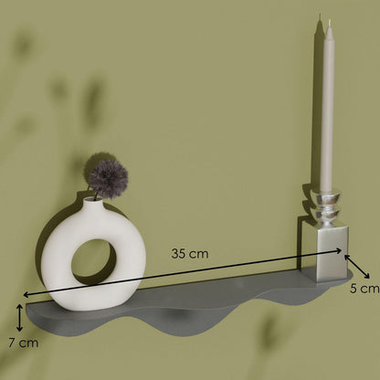 Floating Wavy Decorative Metal Shelf
