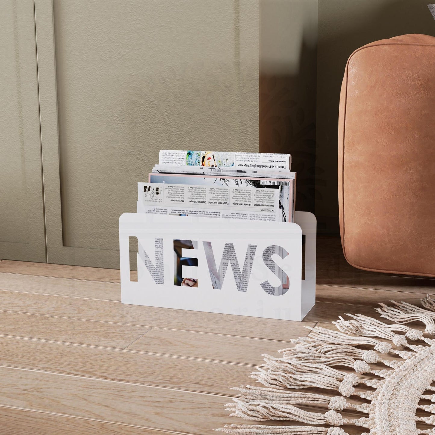Newspaper and Magazine Rack for Wall
