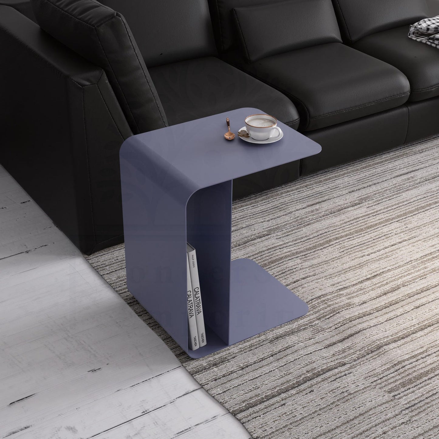 C Side Functional Magazine Holder Metal Table