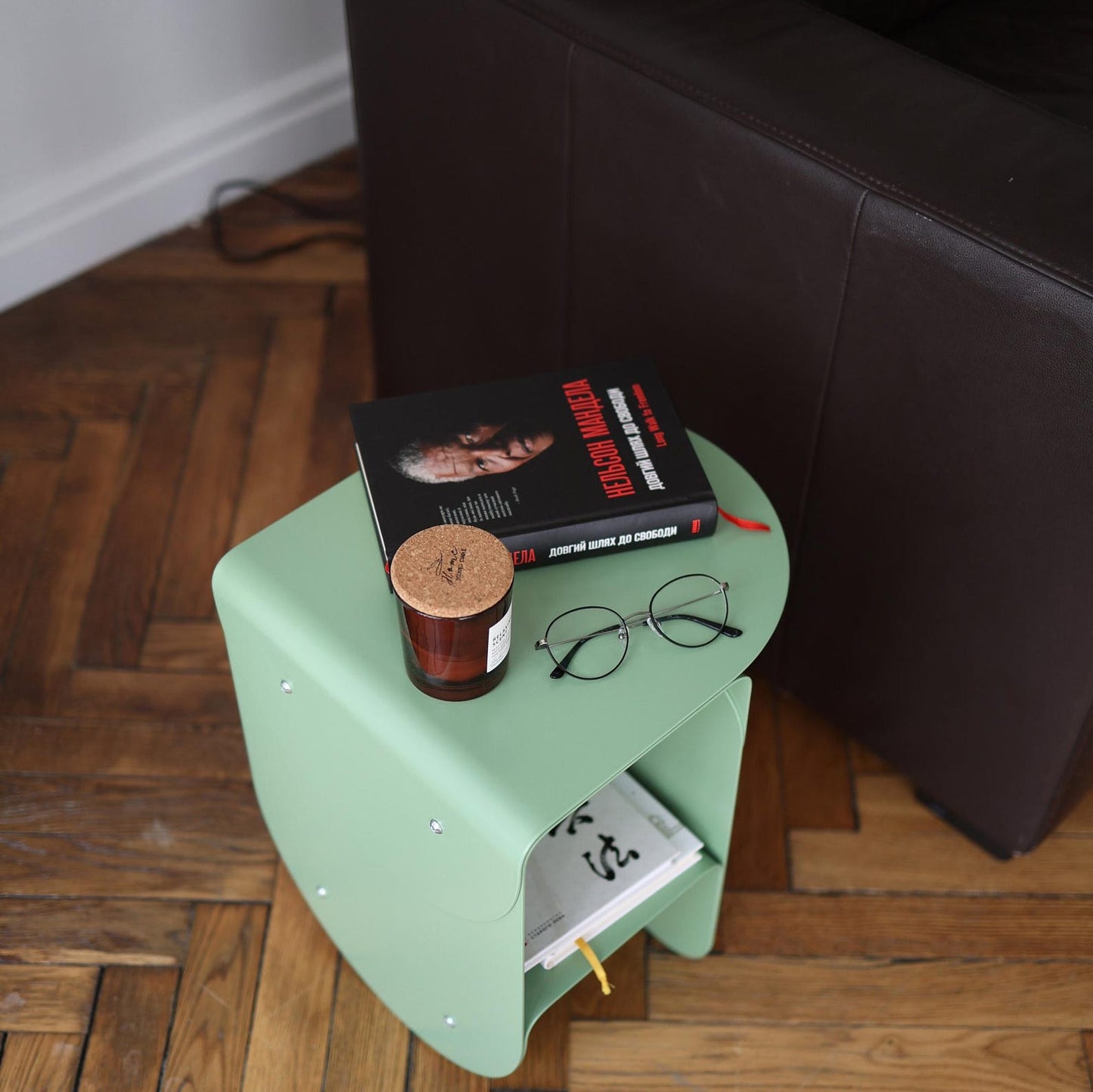 Arc Bedside Table – Coated Steel Edition