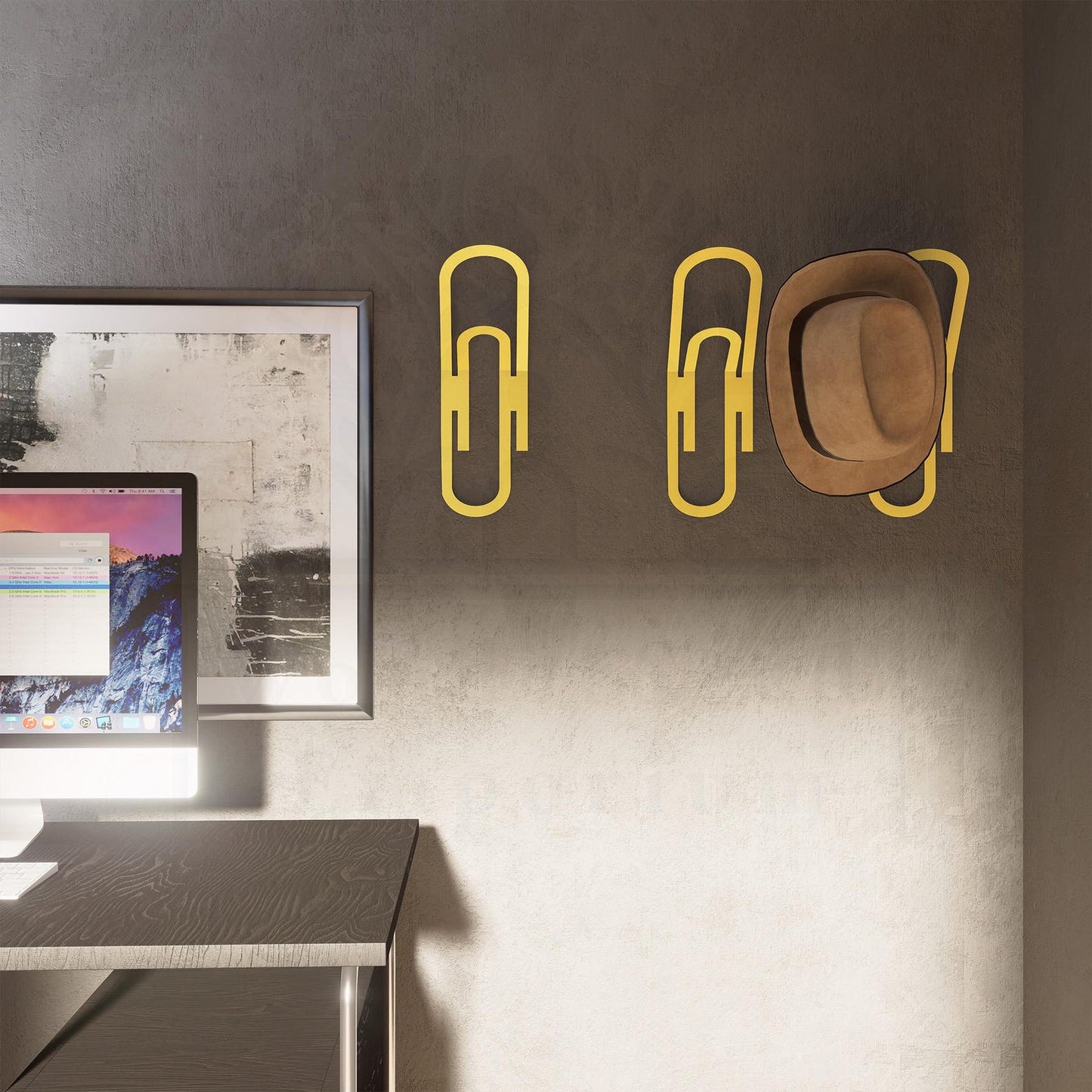 Wall Mounted Paperclip Clothes Hanger