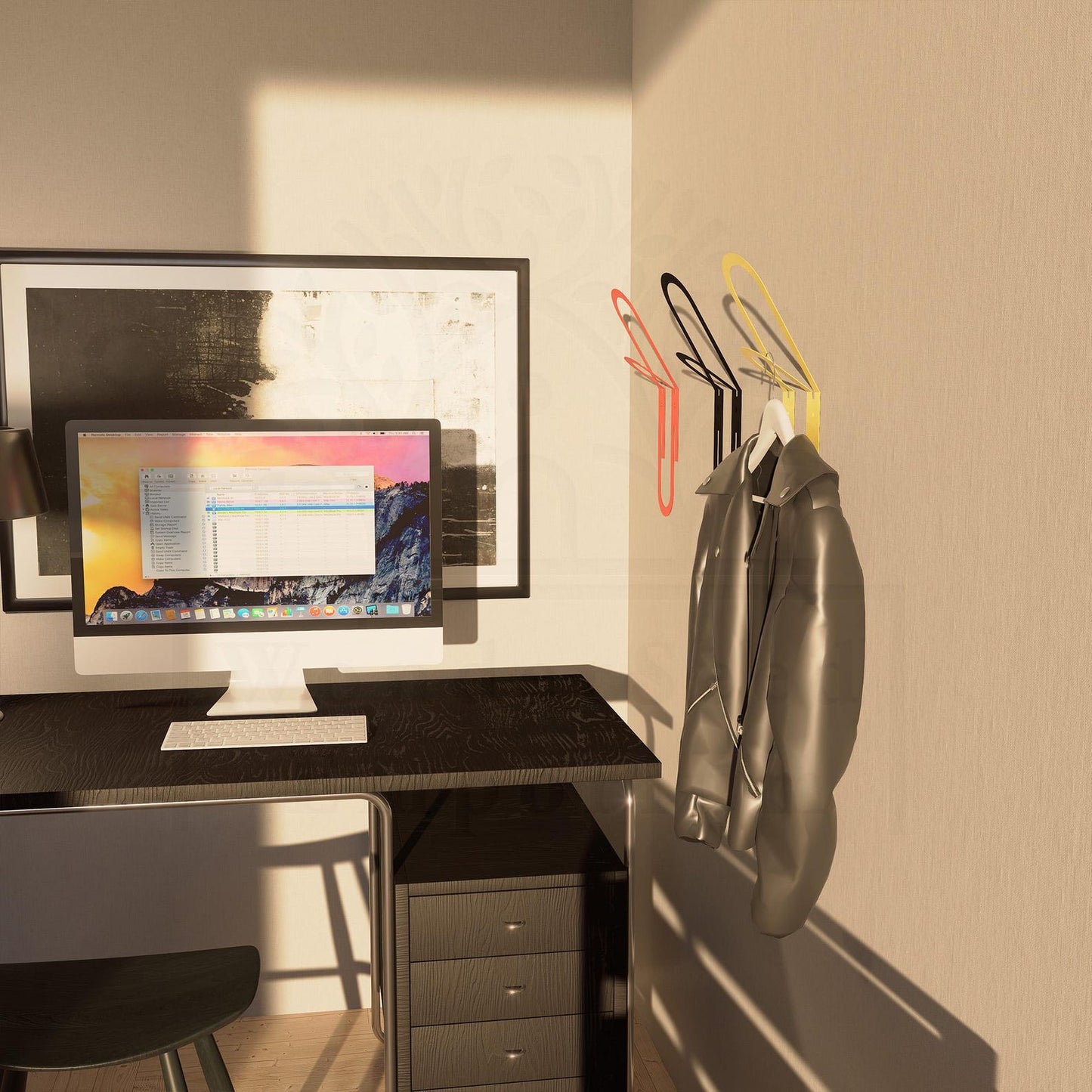 Wall Mounted Paperclip Clothes Hanger