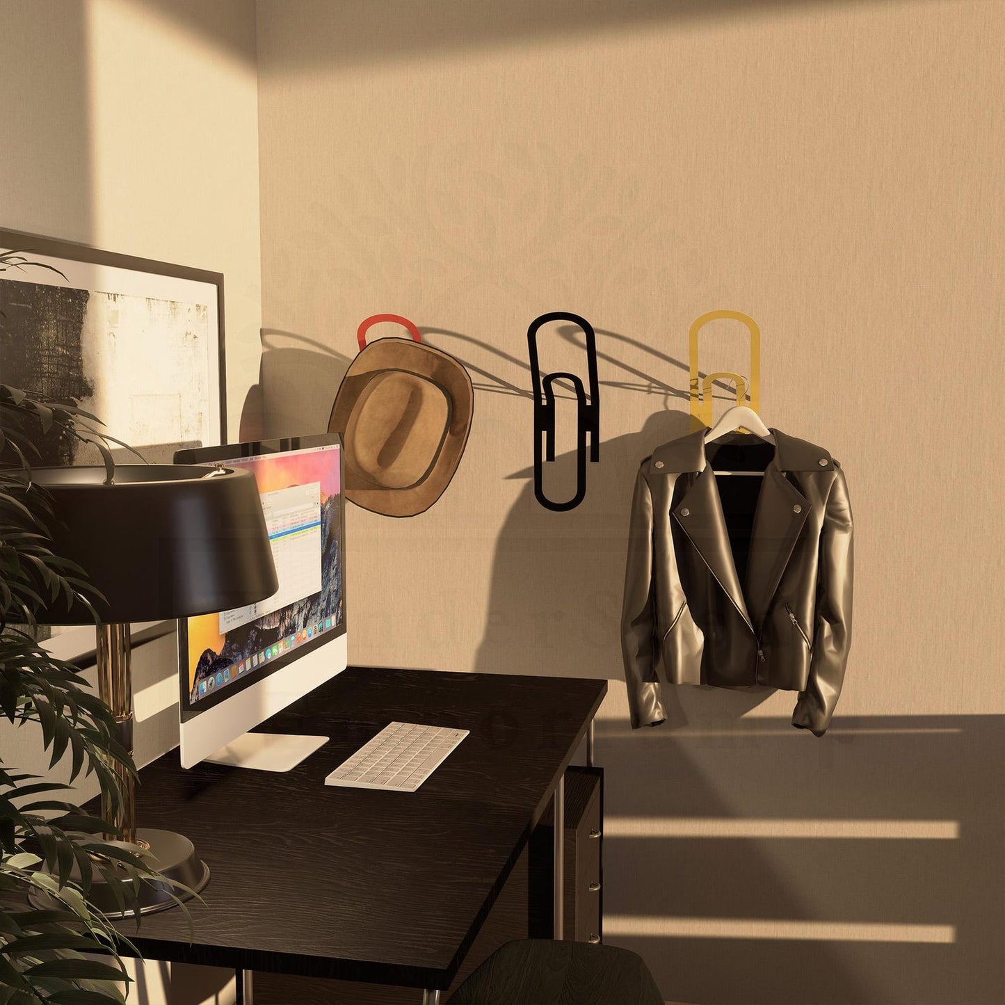 Wall Mounted Paperclip Clothes Hanger