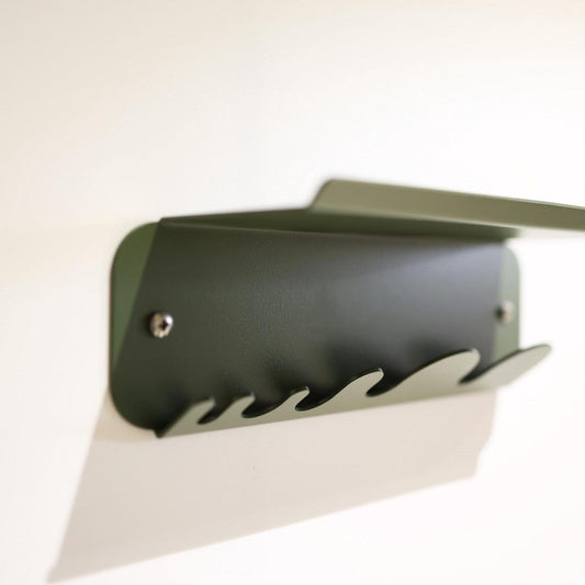 Dark green metal key holder for wall