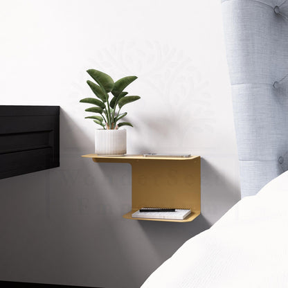 Floating Bedside Metal Shelf