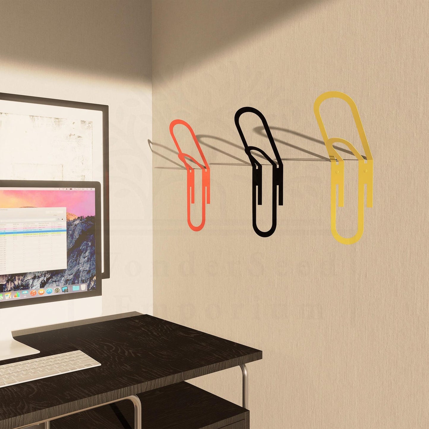 Wall Mounted Paperclip Clothes Hanger