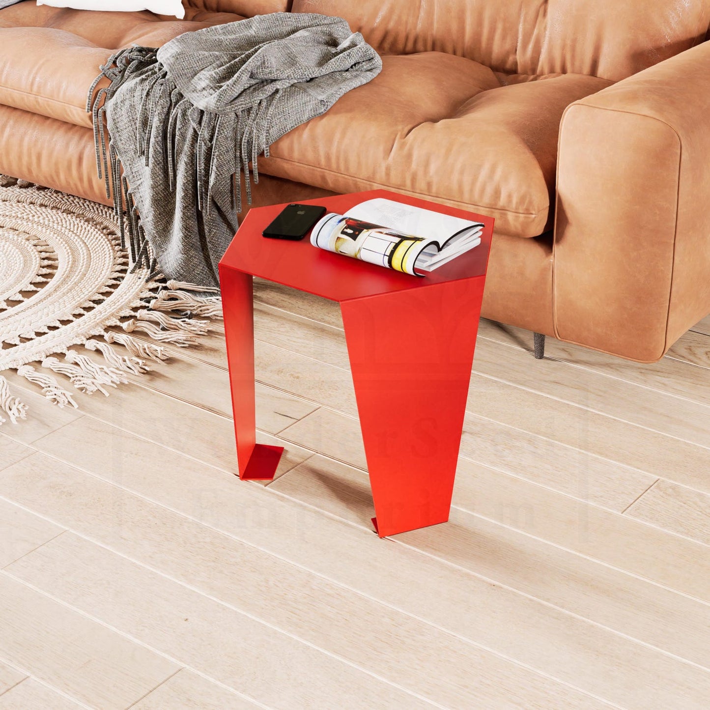 Geometric Single Piece Metal Table