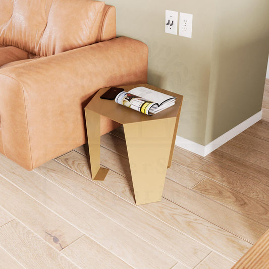 Geometric Single Piece Metal Table