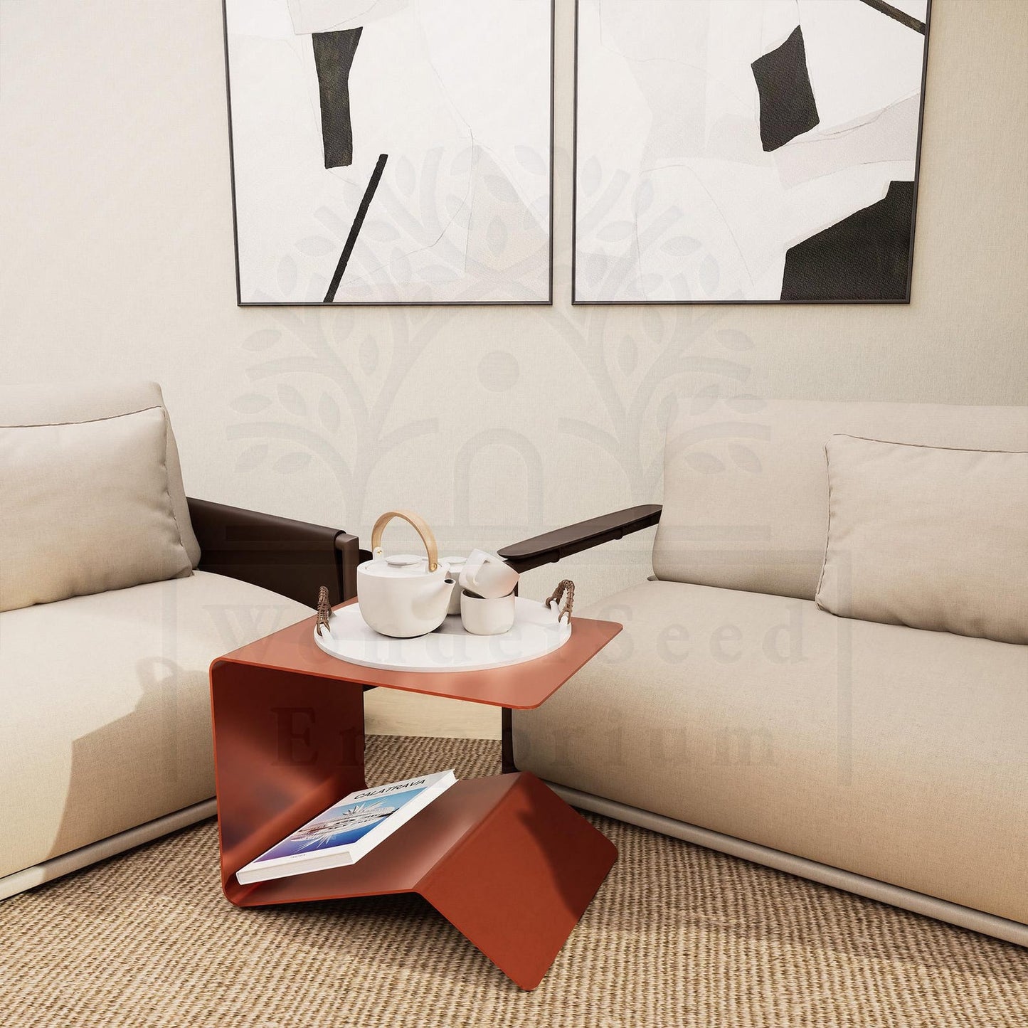 Double Sided Modern Metal Coffee Table