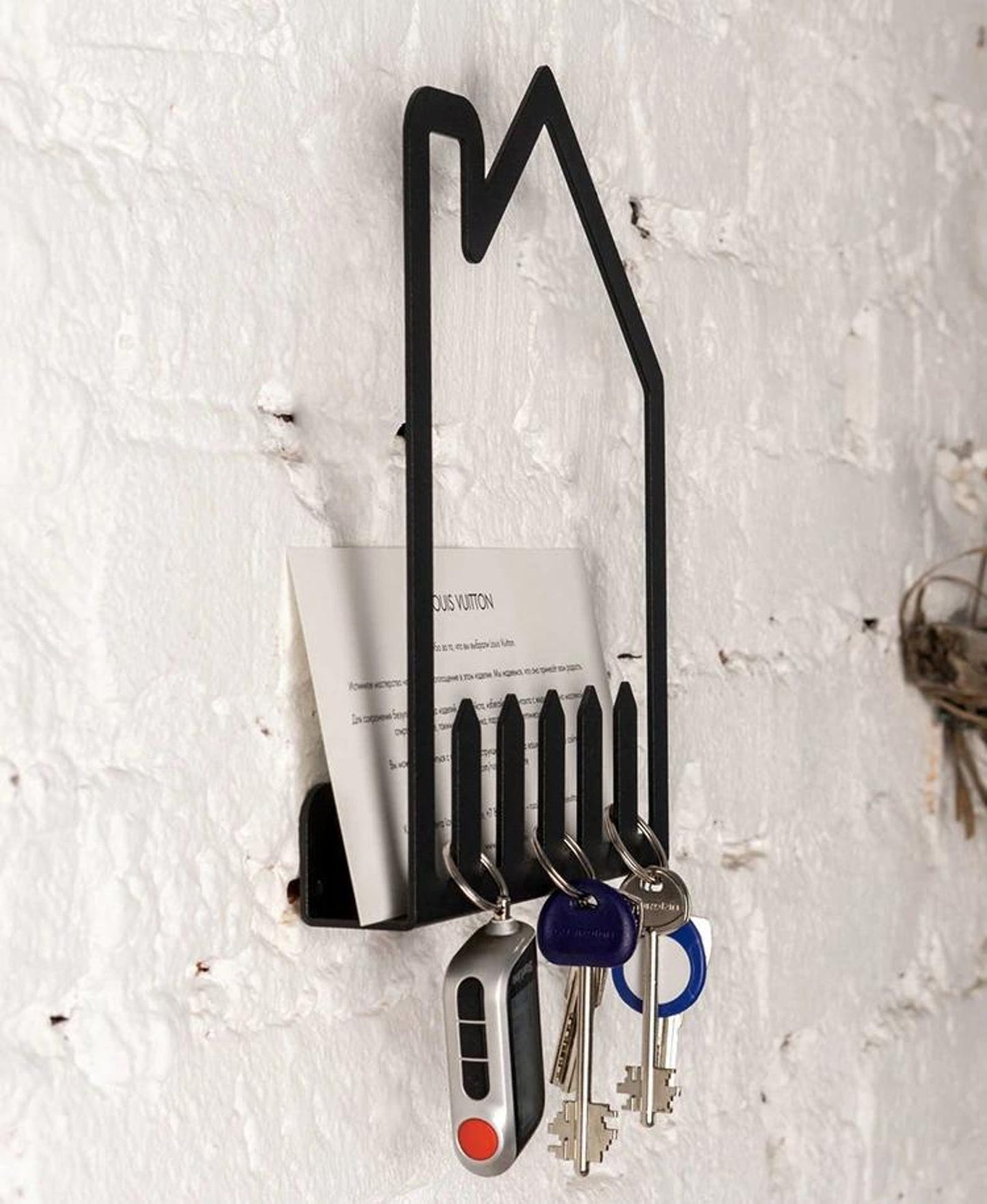 Modern metal key holder 5 hooks|Black Hanger Key Hooks