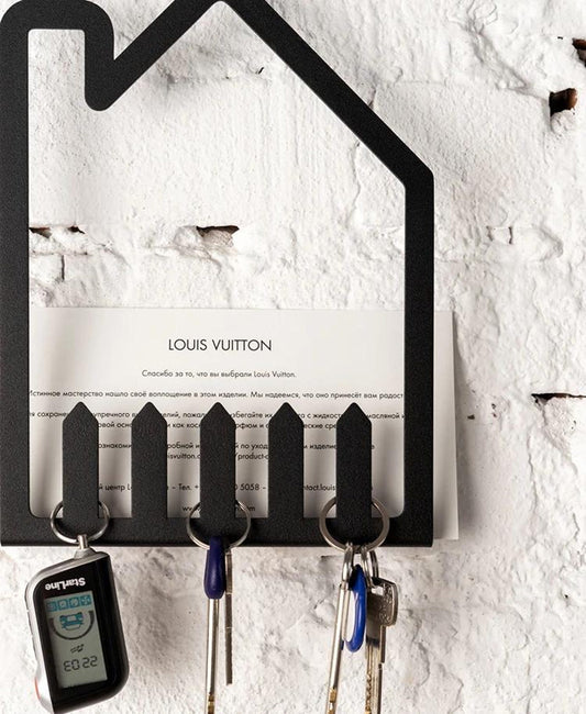Modern metal key holder 5 hooks|Black Hanger Key Hooks