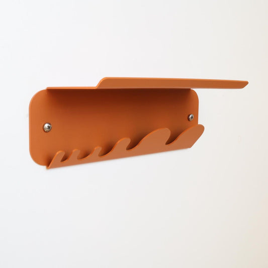 Matte orange metal key holder for wall