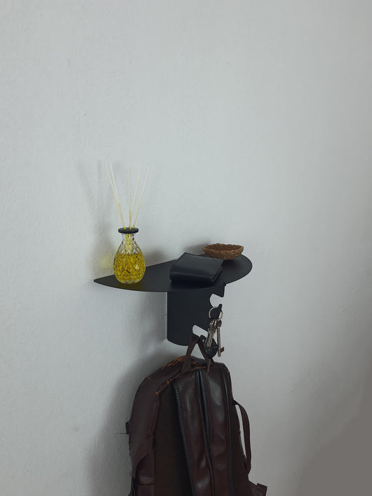 Entry Shelf I Wall Shelf with Hooks for Keys and Bags