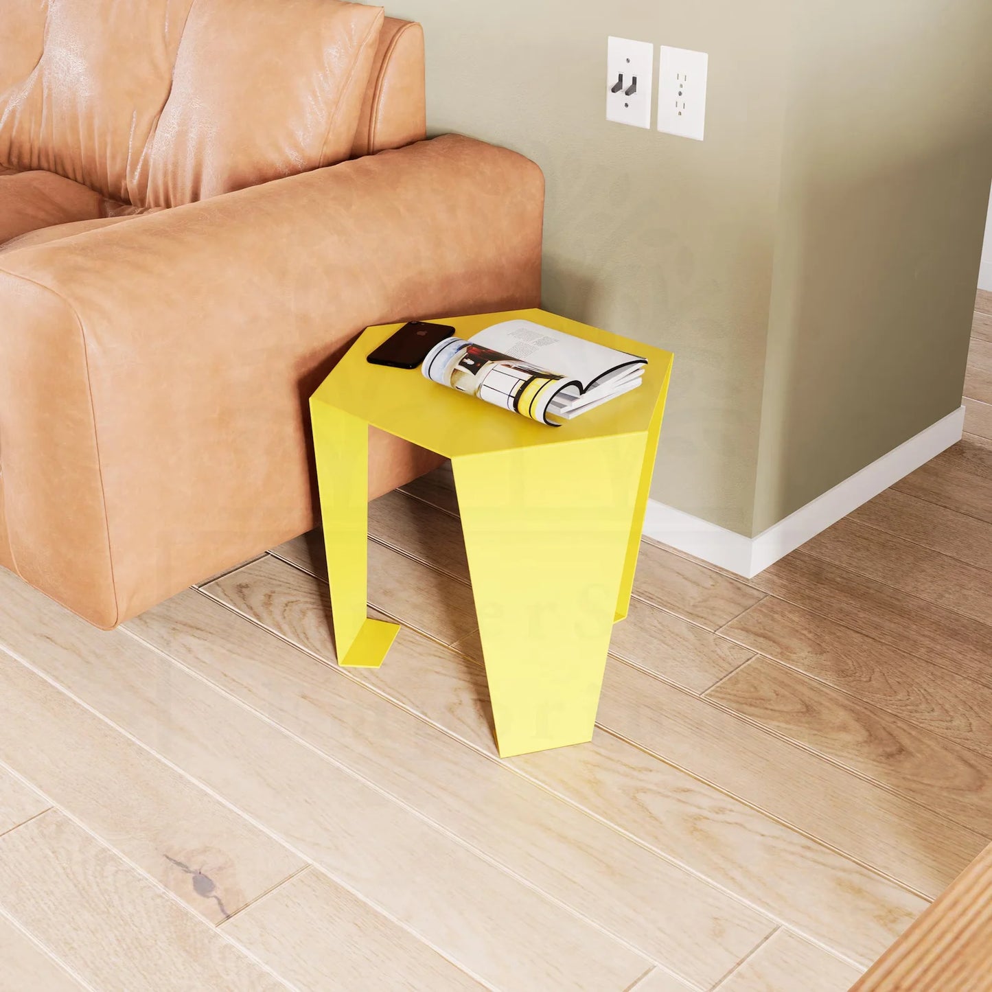 Geometric Single Piece Metal Table