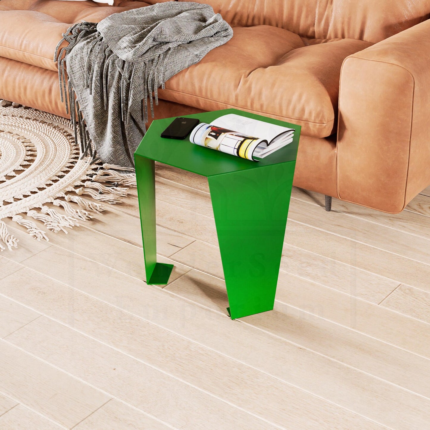 Geometric Single Piece Metal Table