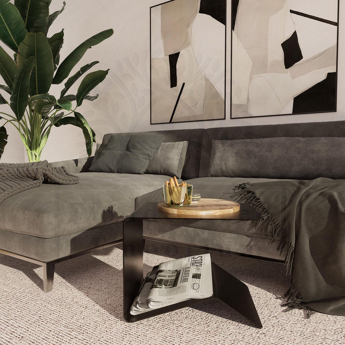 Double Sided Modern Metal Coffee Table
