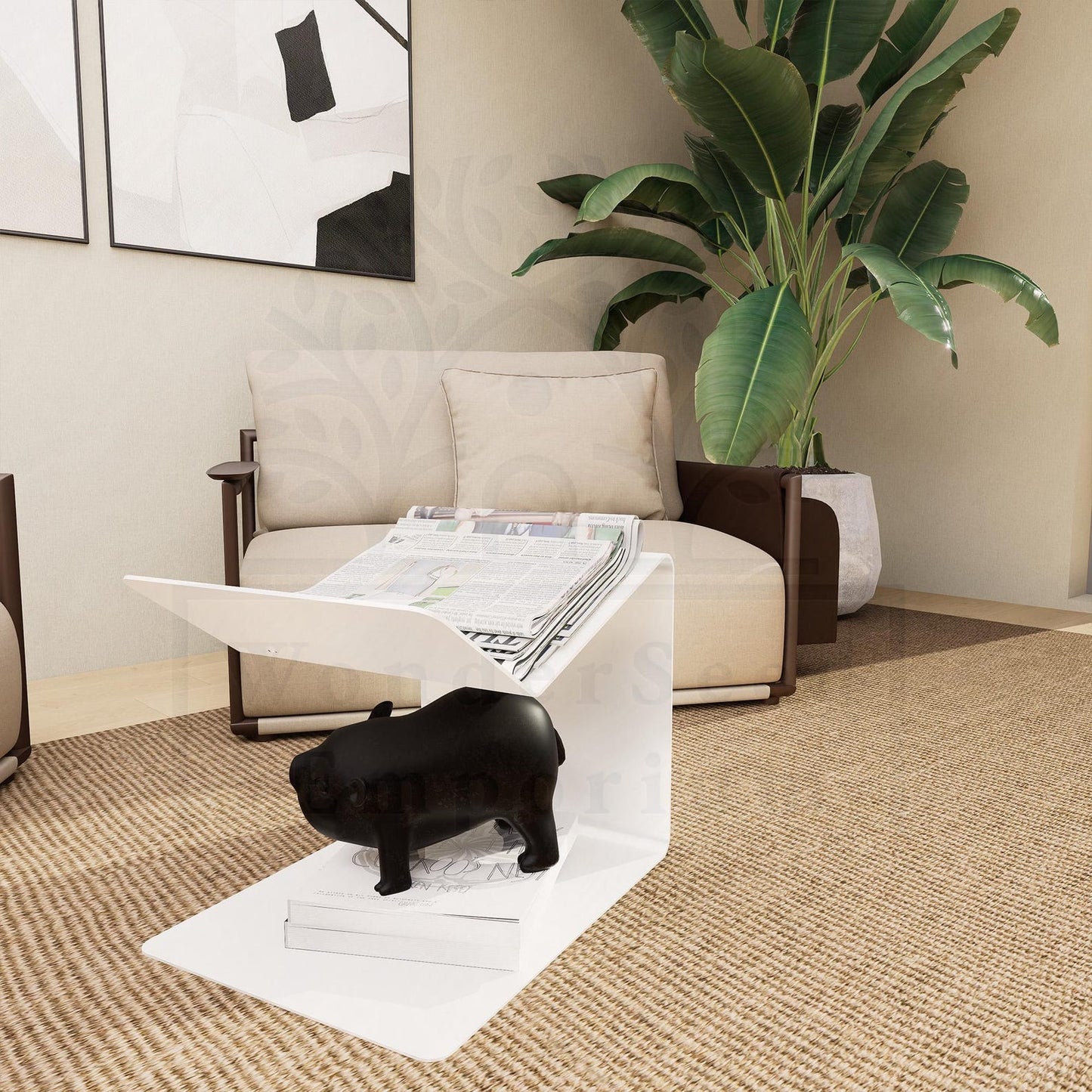 Double Sided Modern Metal Coffee Table