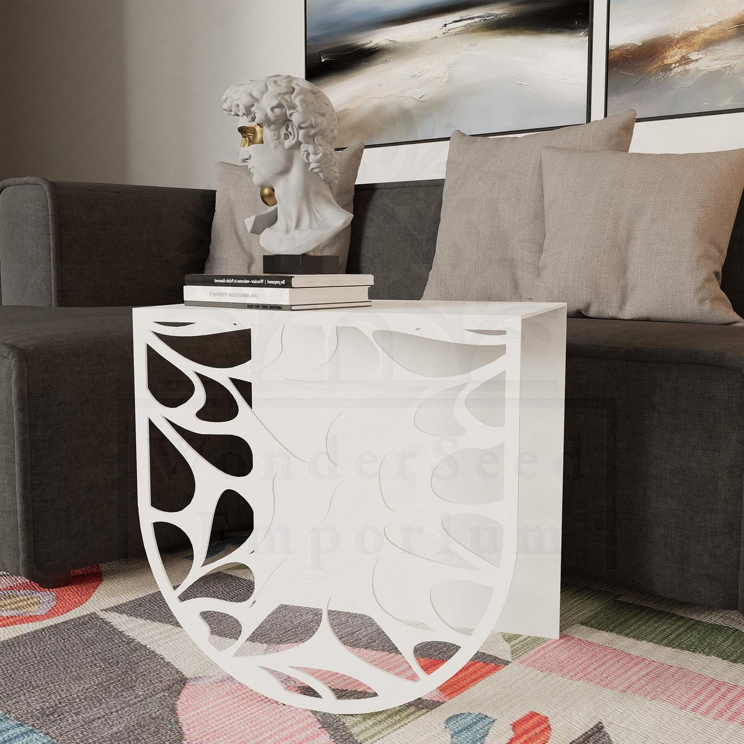 Modern Patterned Metal Coffee Metal Table