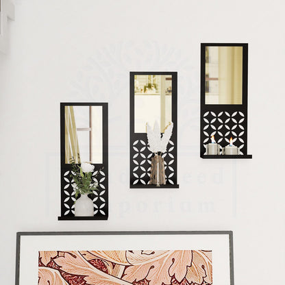 Mirrored Modern Floating Metal Shelf, Set of 1 Piece