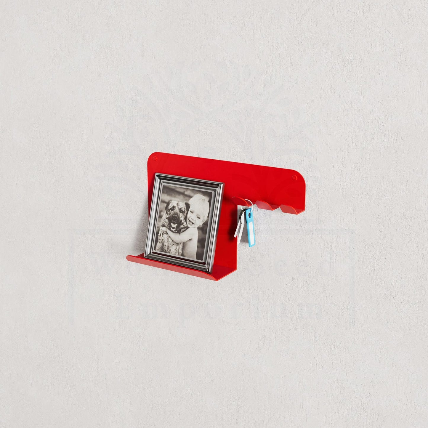 Minimalist Key Holder with Metal Shelf