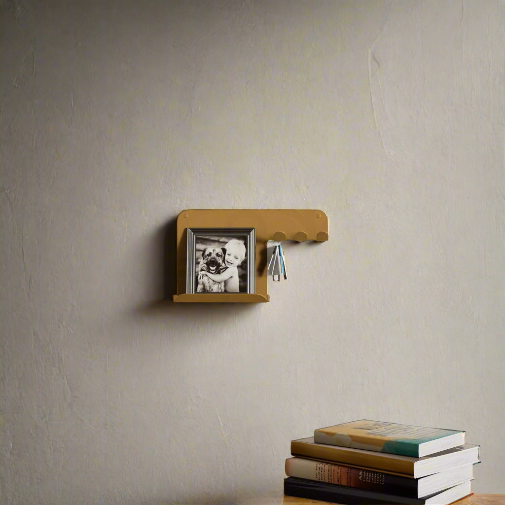 Minimalist Key Holder with Metal Shelf