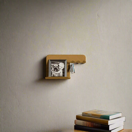 Minimalist Key Holder with Metal Shelf