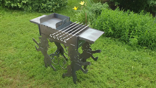Lion Majesty Metal Fire Pit + BBQ Grill