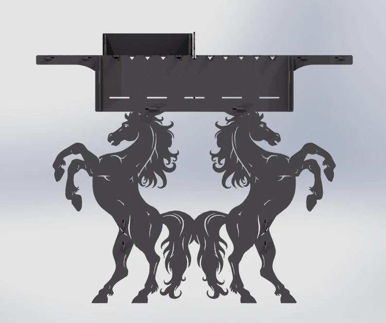 Steel Horses Metal Fire Pit + BBQ Grill