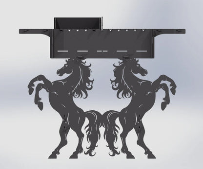 Steel Horses Metal Fire Pit + BBQ Grill