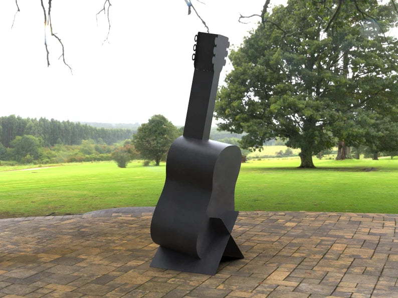 Guitar Shaped Metal Fire Pit