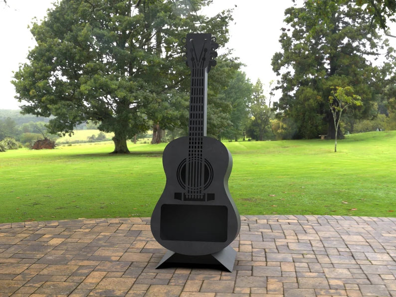 Guitar Shaped Metal Fire Pit