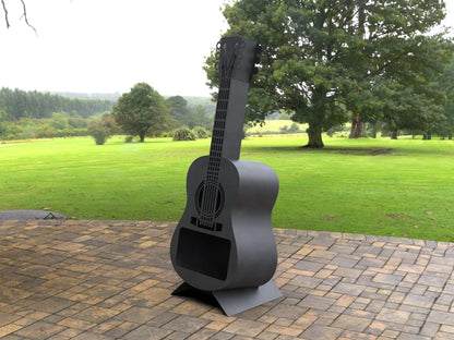 Guitar Shaped Metal Fire Pit