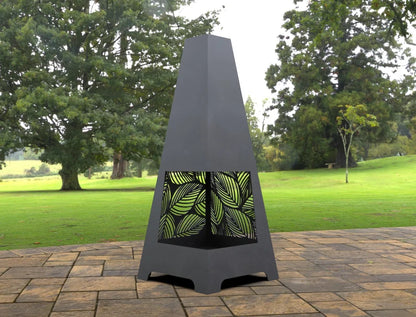 Tree Leaves Pyramid Metal Fire Pit