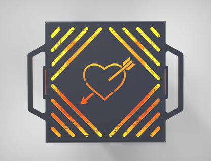 Romantic Love & Kiss Metal Fire Pit + BBQ Grill
