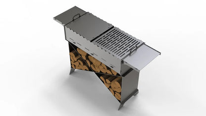 Brazier X V1 Metal Fire Pit + BBQ Grill