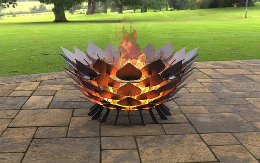 Open Leaves Scales Metal Fire Pit