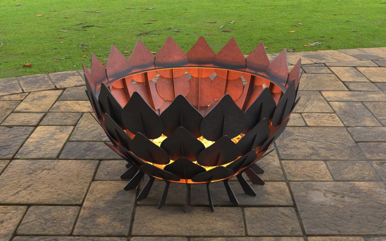 Leaves Scales Metal Fire Pit