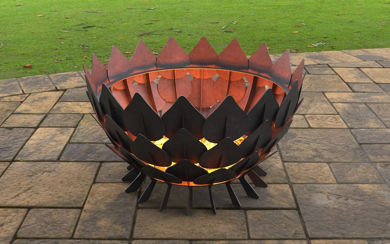 Leaves Scales Metal Fire Pit
