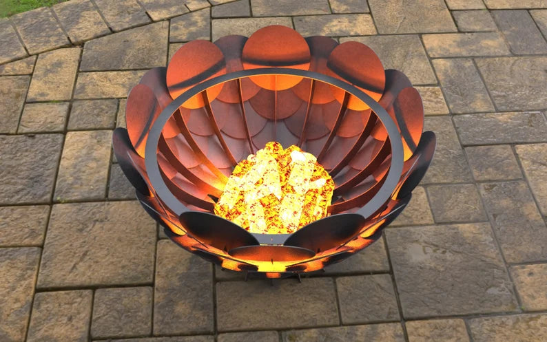 Round Scales Metal Fire Pit