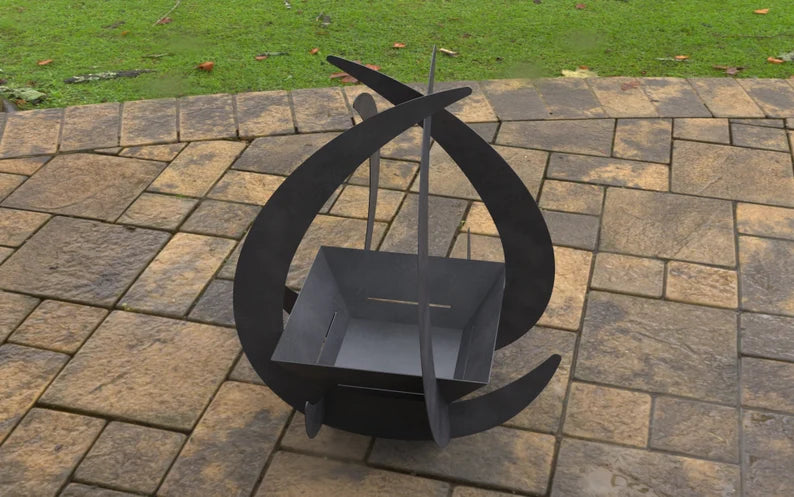 Drop with Square Metal Fire Pit