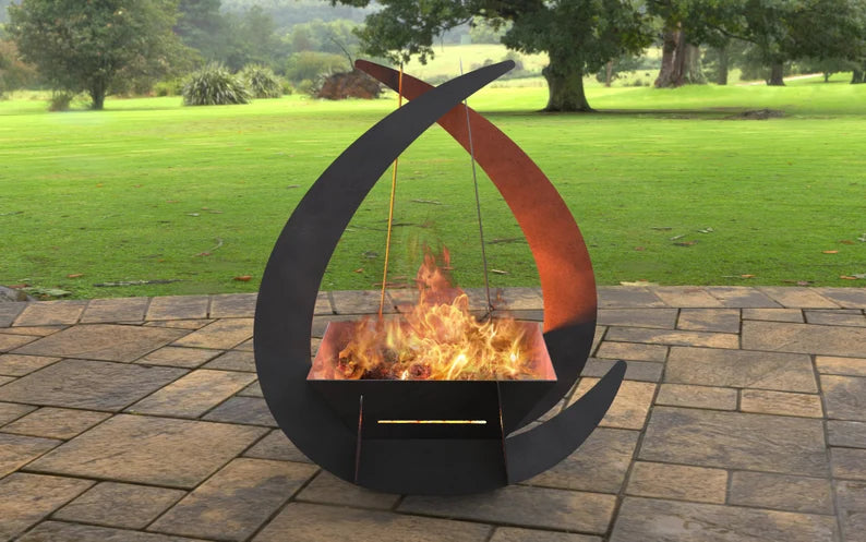 Drop with Square Metal Fire Pit