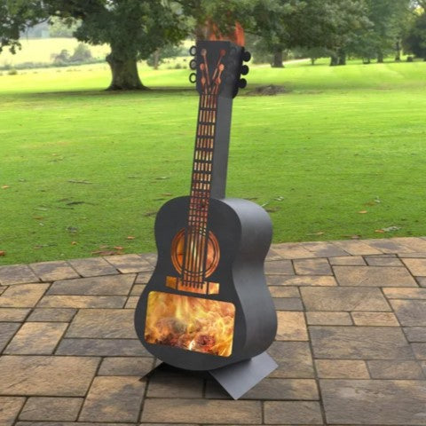 Guitar Shaped Metal Fire Pit