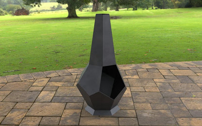 Chimney Hexagon Stone Metal Fire Pit