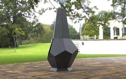 Chimney Hexagon Stone Metal Fire Pit